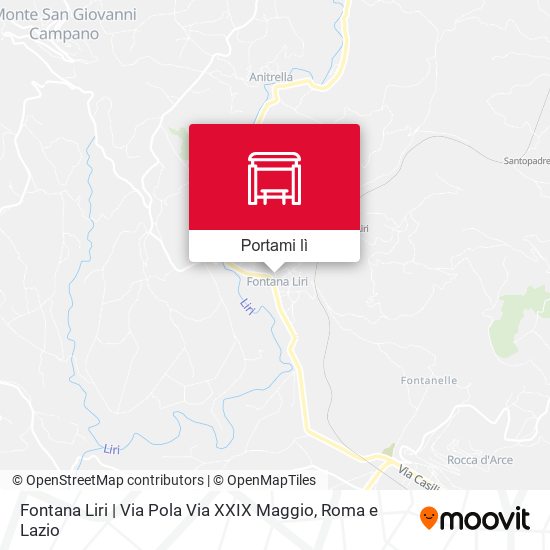 Mappa Fontana Liri | Via Pola Via XXIX Maggio