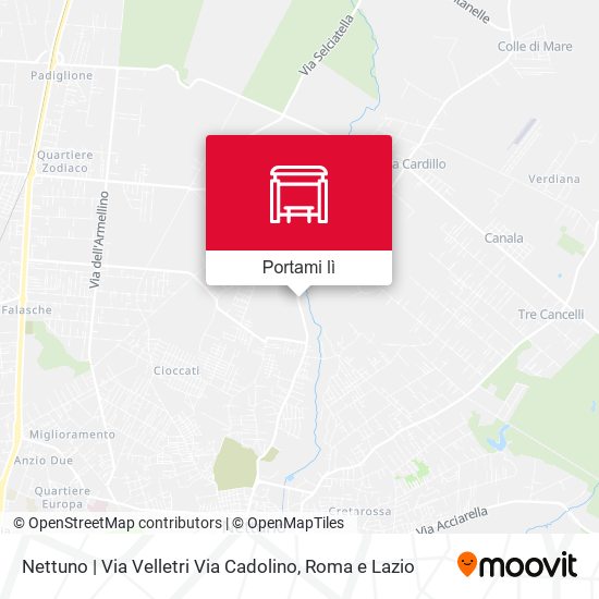 Mappa Nettuno | Via Velletri Via Cadolino