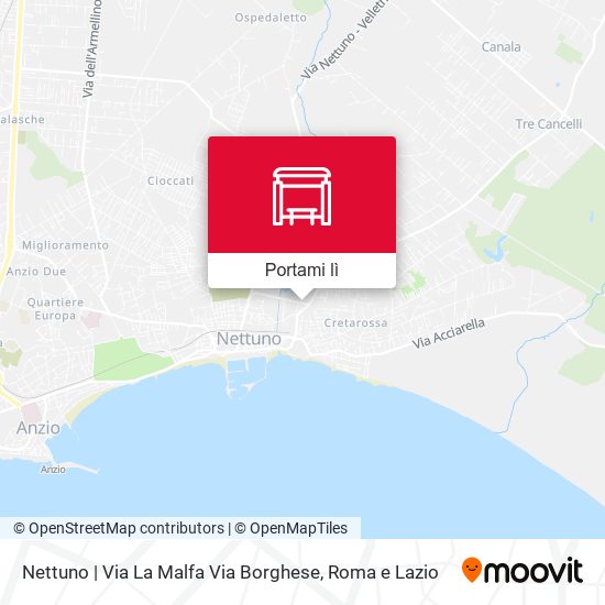 Mappa Nettuno | Via La Malfa Via Borghese