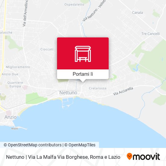 Mappa Nettuno | Via La Malfa Via Borghese