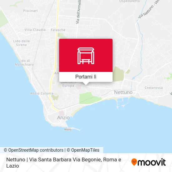 Mappa Nettuno | Via Santa Barbara Via Begonie