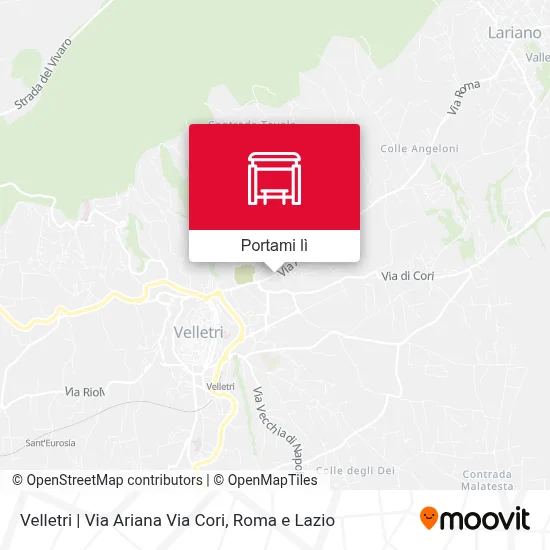 Mappa Velletri | Via Ariana Via Cori