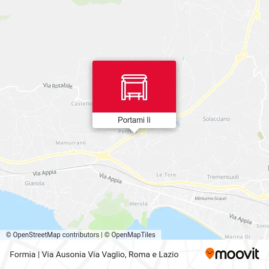 Mappa Formia | Via Ausonia Via Vaglio