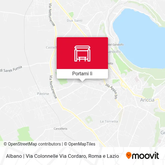 Mappa Albano | Via Colonnelle Via Cordaro