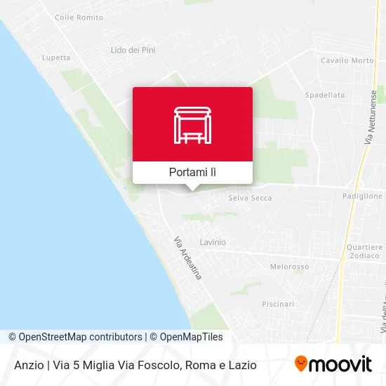 Mappa Anzio | Via 5 Miglia Via Foscolo