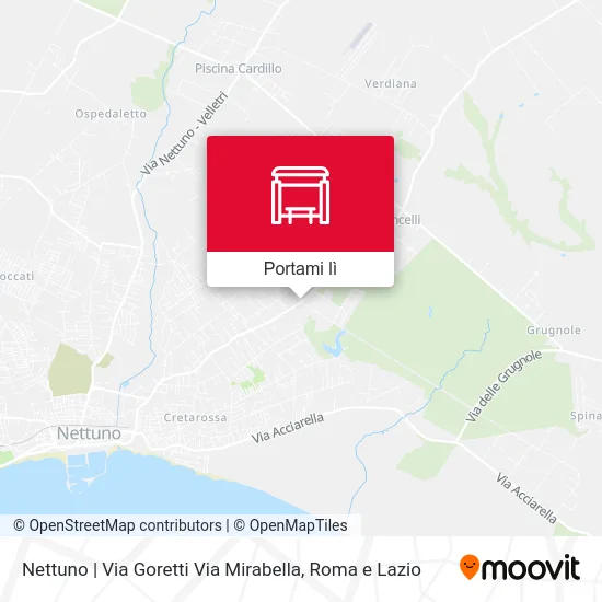 Mappa Nettuno | Via Goretti Via Mirabella