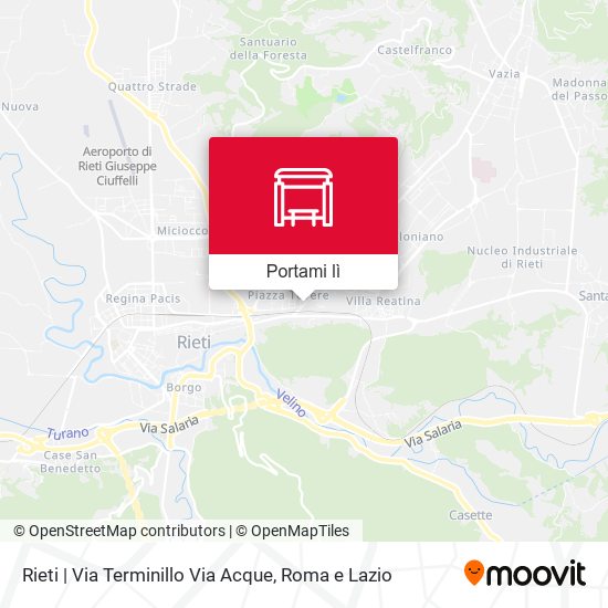 Mappa Rieti | Via Terminillo Via Acque