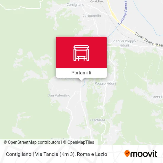 Mappa Contigliano | Via Tancia (Km 3)