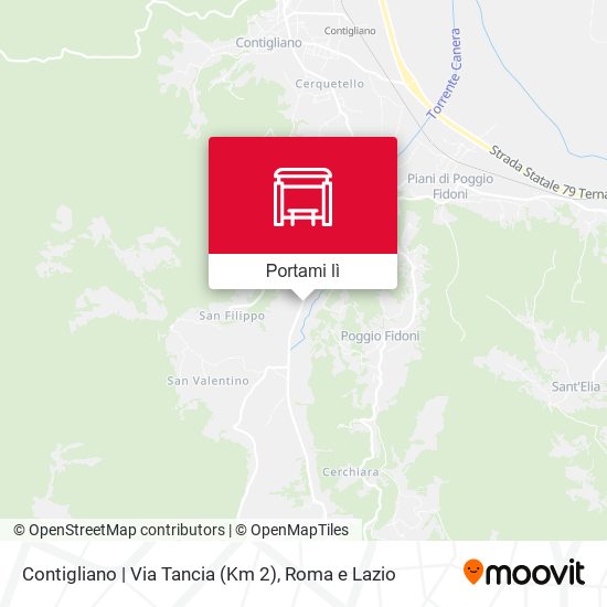 Mappa Contigliano | Via Tancia (Km 2)