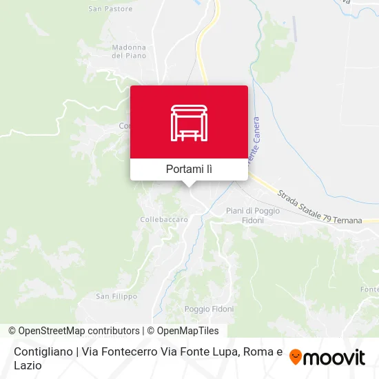 Mappa Contigliano | Via Fontecerro Via Fonte Lupa