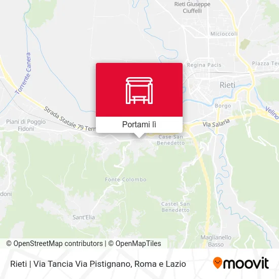 Mappa Rieti | Via Tancia Via Pistignano