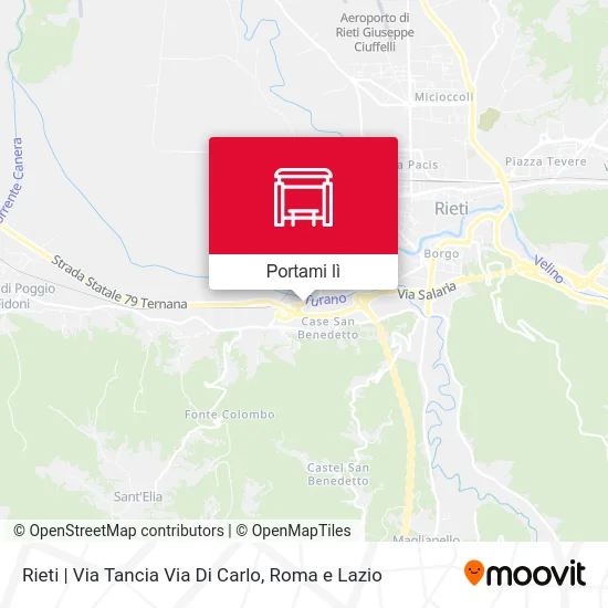 Mappa Rieti | Via Tancia Via Di Carlo