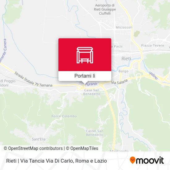 Mappa Rieti | Via Tancia Via Di Carlo