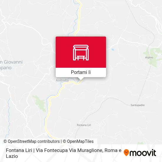 Mappa Fontana Liri | Via Fontecupa Via Muraglione