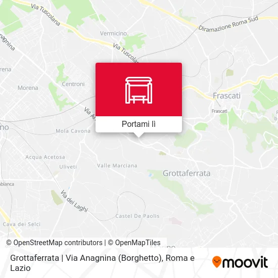 Mappa Grottaferrata | Via Anagnina (Borghetto)