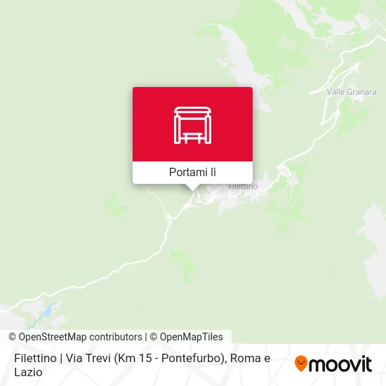 Mappa Filettino | Via Trevi (Km 15 - Pontefurbo)