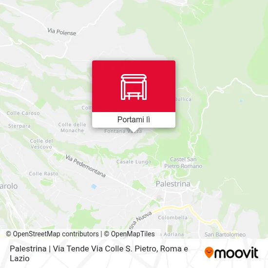 Mappa Palestrina | Via Tende Via Colle S. Pietro