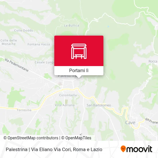 Mappa Palestrina | Via Eliano Via Cori
