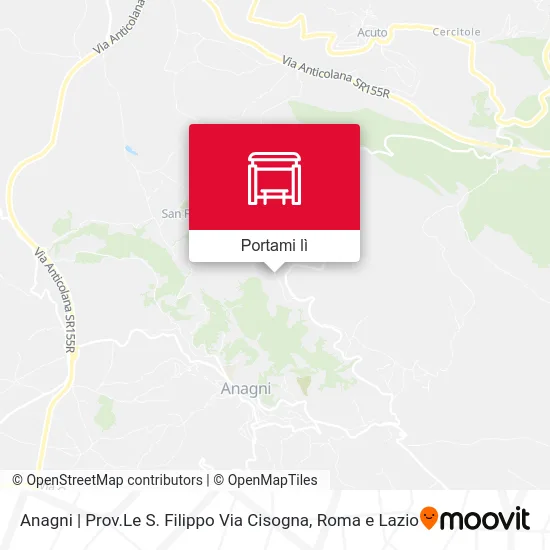 Mappa Anagni | Prov.Le S. Filippo Via Cisogna