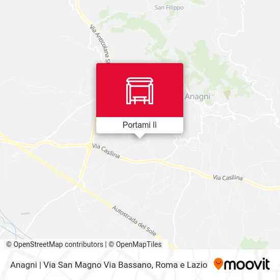 Mappa Anagni | Via San Magno Via Bassano