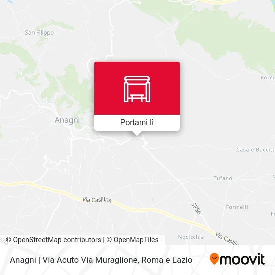 Mappa Anagni | Via Acuto Via Muraglione