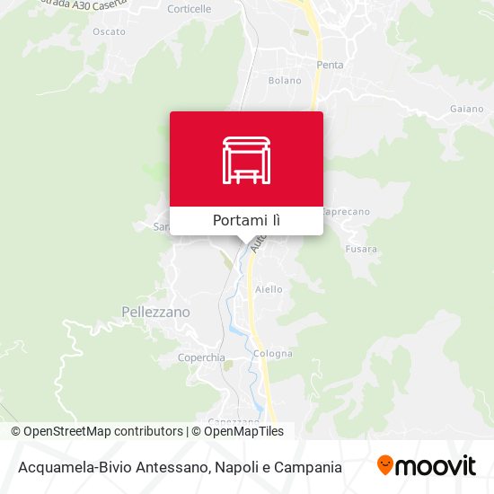 Mappa Acquamela-Bivio Antessano