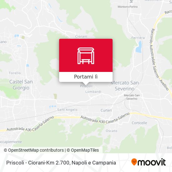 Mappa Priscoli - Ciorani-Km 2.700