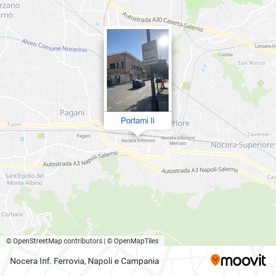 Mappa Nocera Inf. Ferrovia