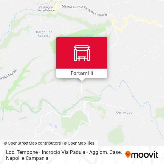 Mappa Loc. Tempone - Incrocio Via Padula - Agglom. Case