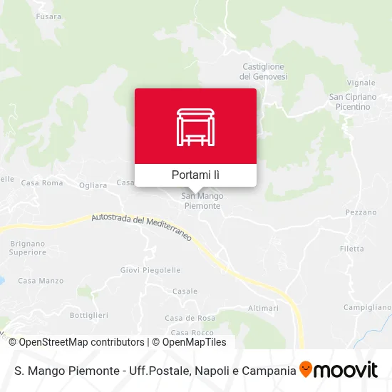 Mappa S. Mango Piemonte - Uff.Postale