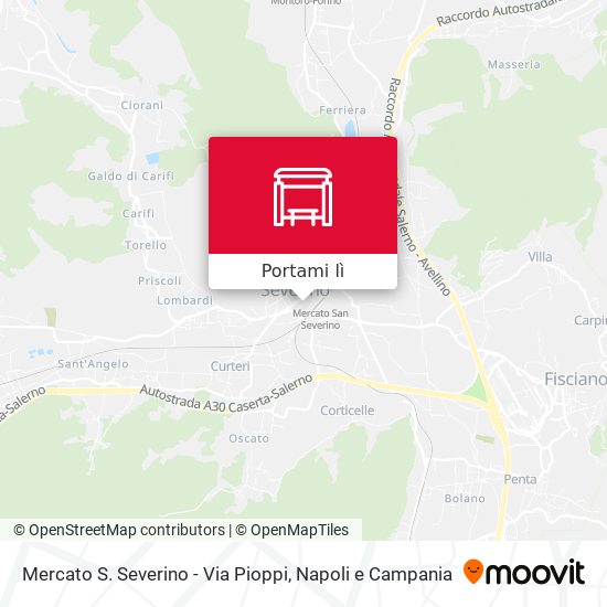 Mappa Mercato S. Severino - Via Pioppi