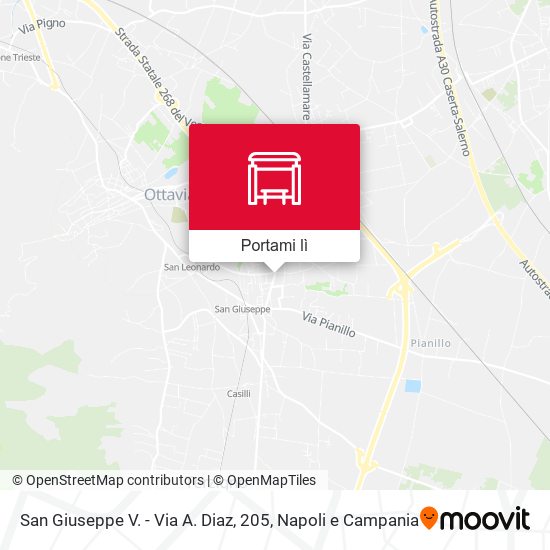 Mappa San Giuseppe V. - Via A. Diaz, 205
