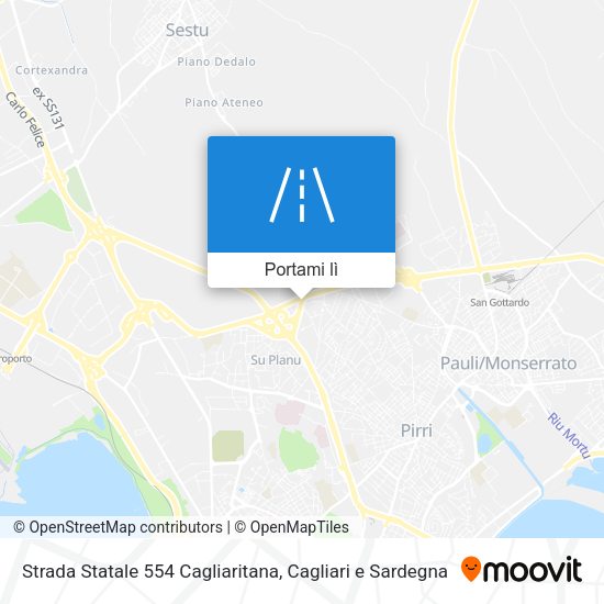 Mappa Strada Statale 554 Cagliaritana