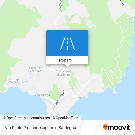 Mappa Via Pablo Picasso