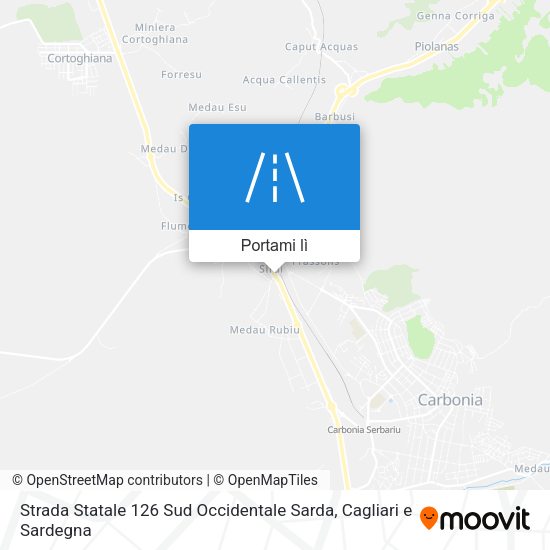 Mappa Strada Statale 126 Sud Occidentale Sarda
