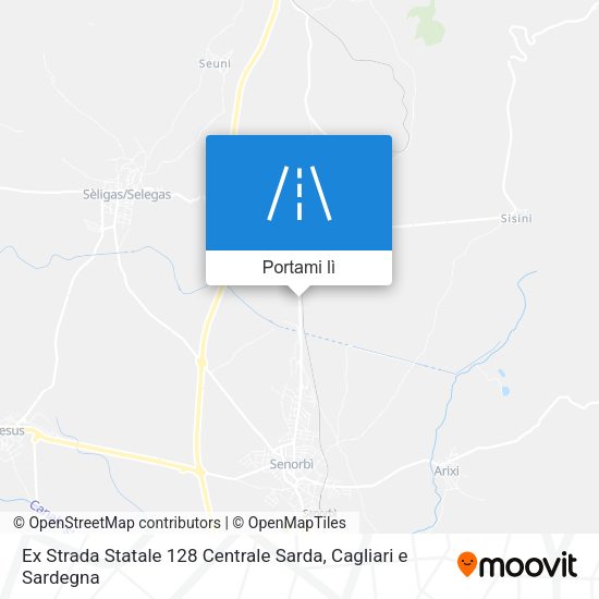Mappa Ex Strada Statale 128 Centrale Sarda