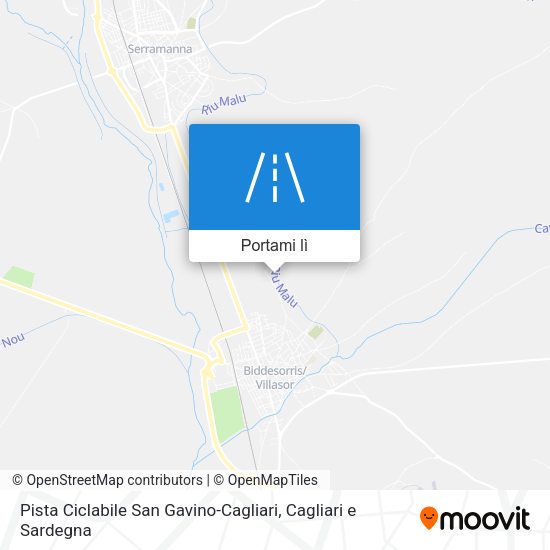 Mappa Pista Ciclabile San Gavino-Cagliari
