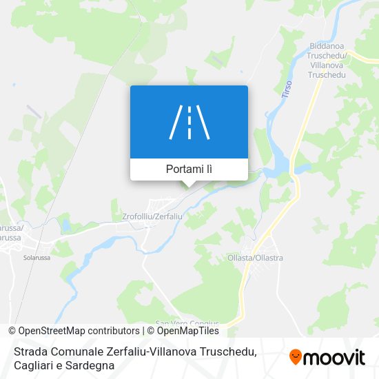 Mappa Strada Comunale Zerfaliu-Villanova Truschedu