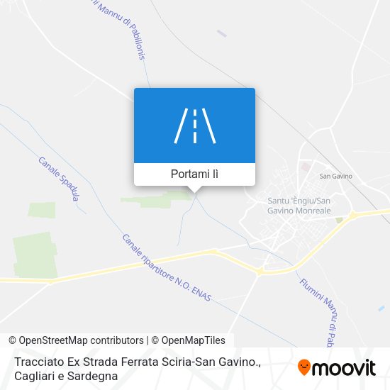 Mappa Tracciato Ex Strada Ferrata Sciria-San Gavino.