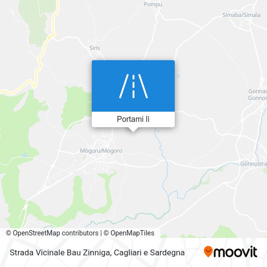 Mappa Strada Vicinale Bau Zinniga