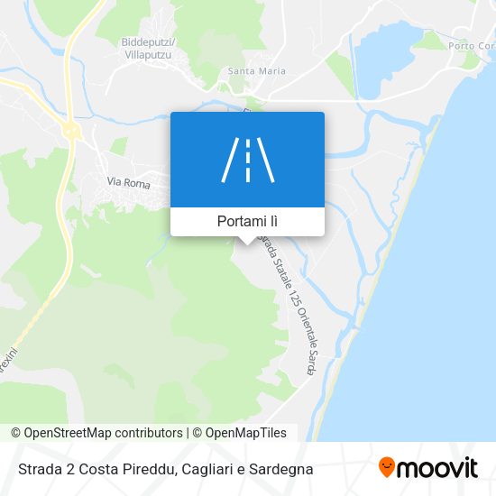 Mappa Strada 2 Costa Pireddu