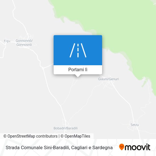Mappa Strada Comunale Sini-Baradili