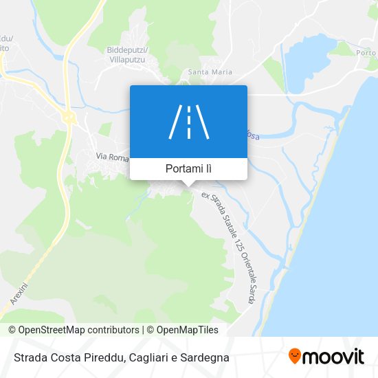 Mappa Strada Costa Pireddu
