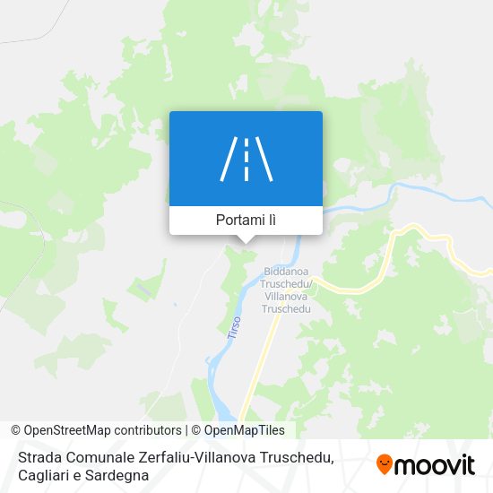 Mappa Strada Comunale Zerfaliu-Villanova Truschedu