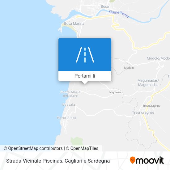 Mappa Strada Vicinale Piscinas