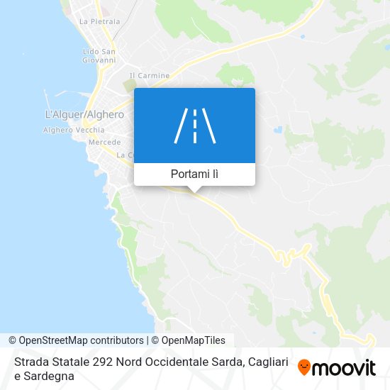 Mappa Strada Statale 292 Nord Occidentale Sarda