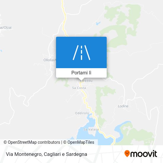 Mappa Via Montenegro