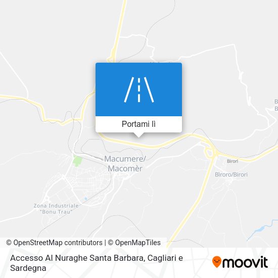 Mappa Accesso Al Nuraghe Santa Barbara