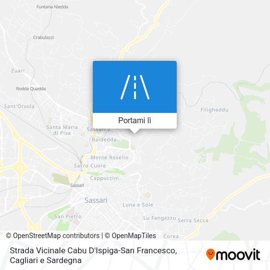 Mappa Strada Vicinale Cabu D'Ispiga-San Francesco