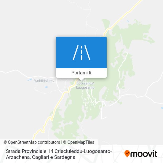 Mappa Strada Provinciale 14 Crisciuleddu-Luogosanto-Arzachena